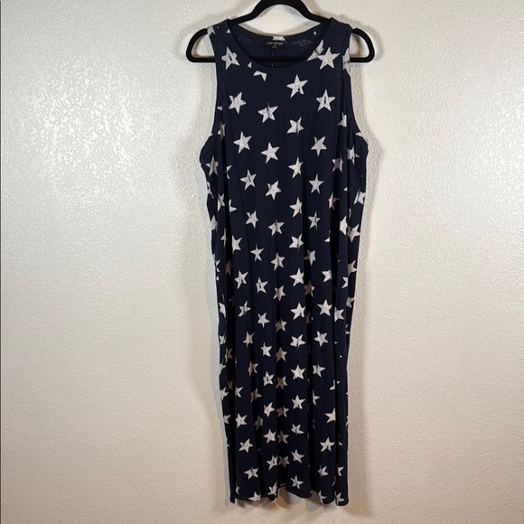 Lane Bryant Navy Distressed Stars July 4th Summer Maxi Tank Dress Size 18/20 - Picture 1 of 6